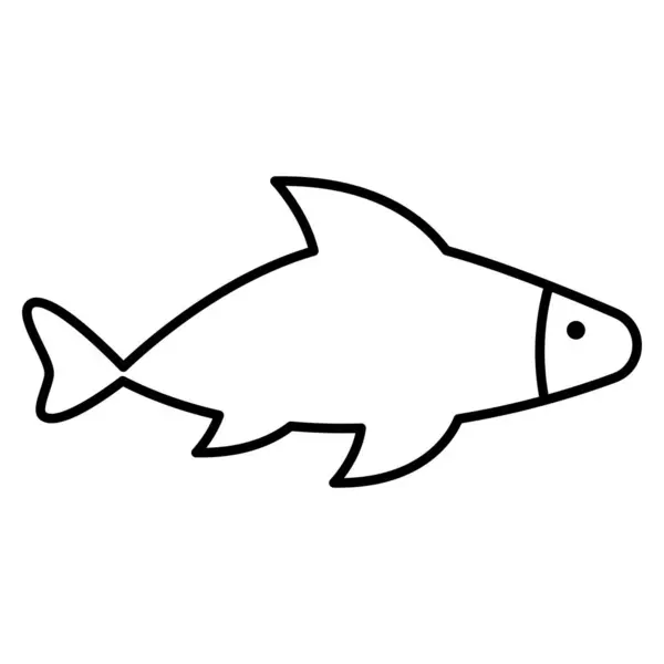 Ocean Sea Line Icon Fish — Stock Vector