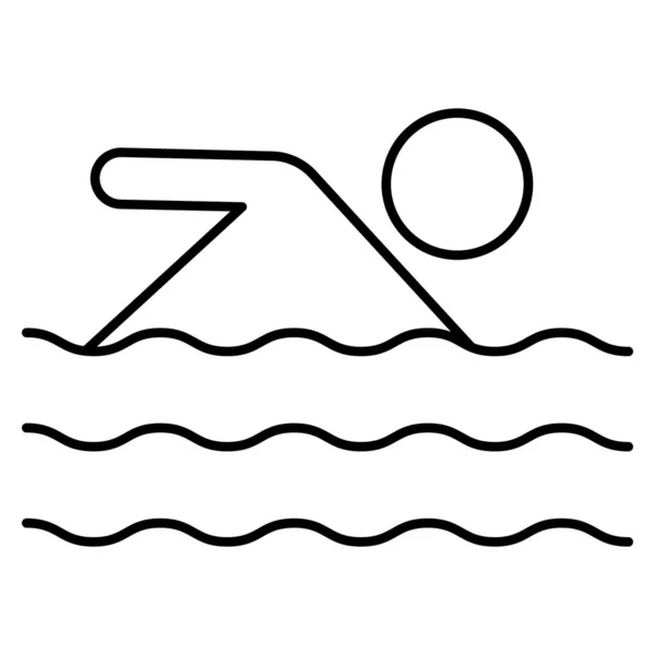 Meer Und Meereslinie Ikone Schwimmen — Stockvektor