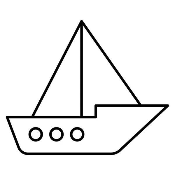 Ozean Und Meereslinie Symbol Für Boot — Stockvektor