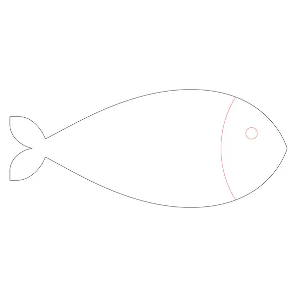 Ícone Linha Oceano Mar Para Peixes —  Vetores de Stock