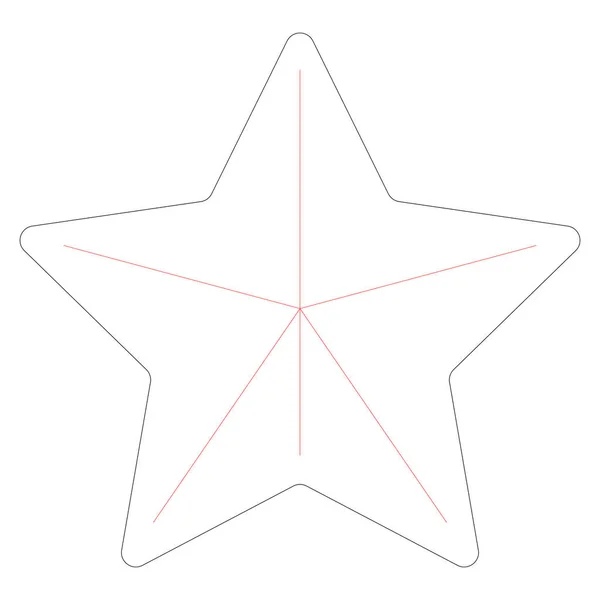 Ocean Sea Line Detailní Ikona Hvězda — Stockový vektor