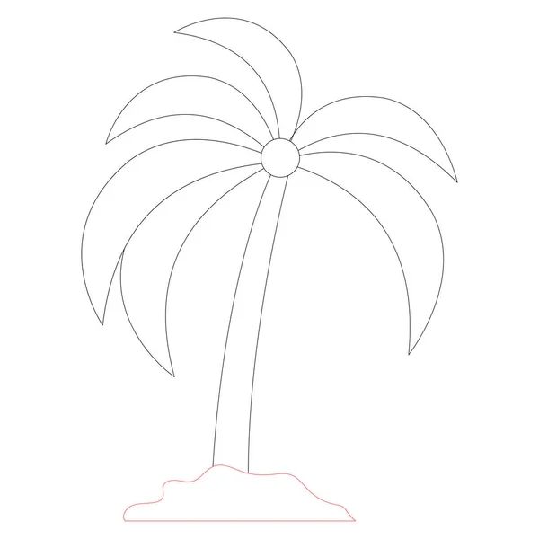 Значок Океан Морская Линия Palm — стоковый вектор