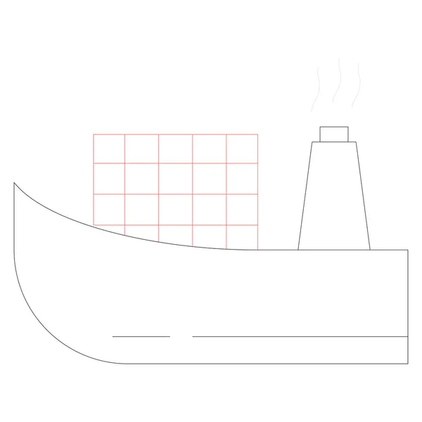 Ocean Sea Line Gedetailleerd Pictogram Schip — Stockvector