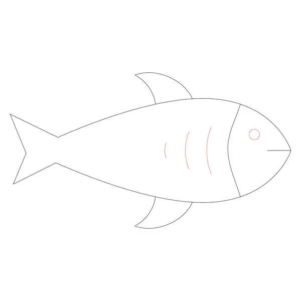바다와 아이콘 물고기 — 스톡 벡터
