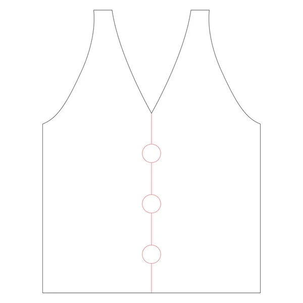 Ocean Sea Line Gedetailleerd Pictogram Vest — Stockvector