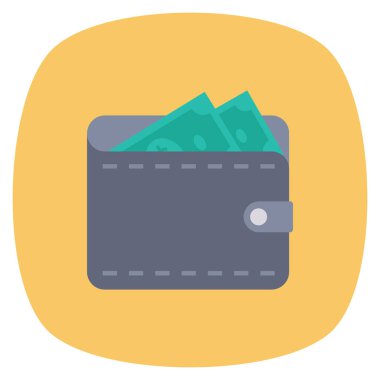 Para cüzdanı ve para için Para Düz simgesi 