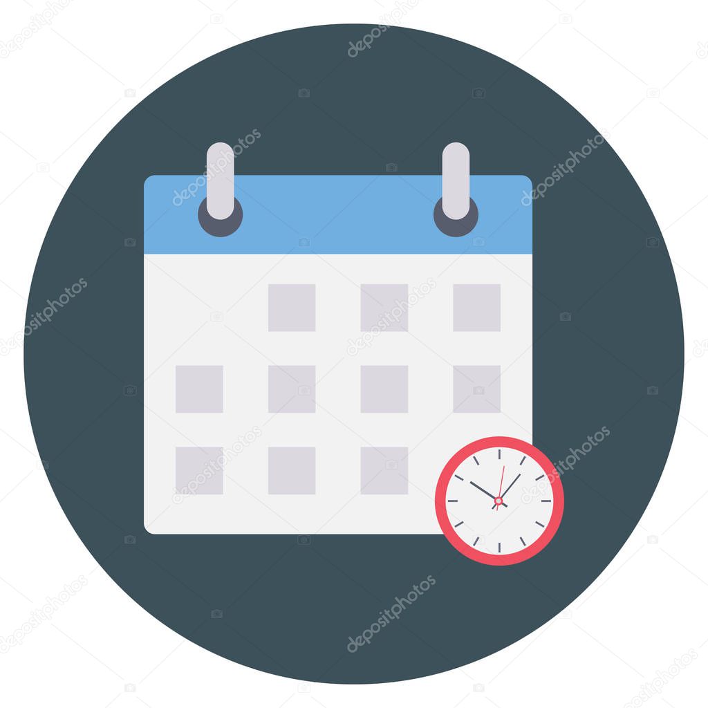 Management Flat icon  for date  & month 