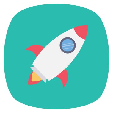 Roketi & yükseltmek için Düz simge başlat 