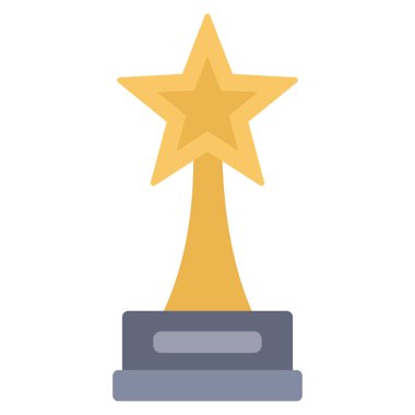 Sinema yassı ikonu, vektör illüstrasyonu. ödül