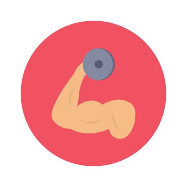 Kas & dambıl için sağlıklı yaşam düz simgesi 