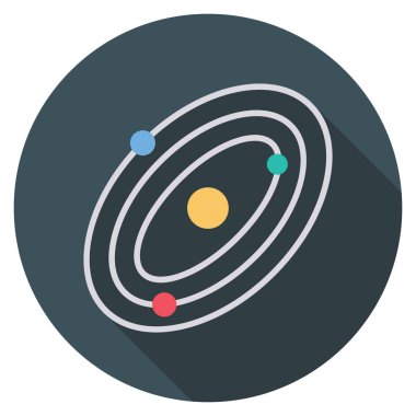 Planets Flat icons for milky way  & macrocosm