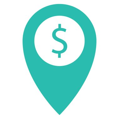 Konum & iğnesi için Para Düz simgesi 