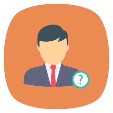 Soru işareti & çalışanı için Başlangıç Düz simgesi 