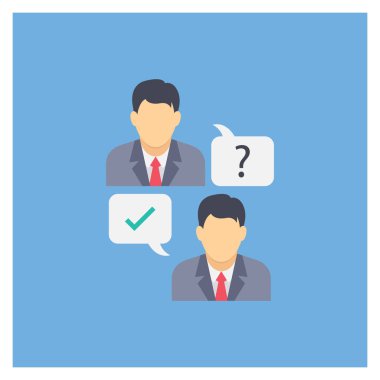 Konuşma ve tartışma için İş Görüşmesi Düz simgesi 