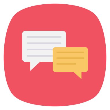 Metin & kabarcığı için Yönetim Düz simgesi 