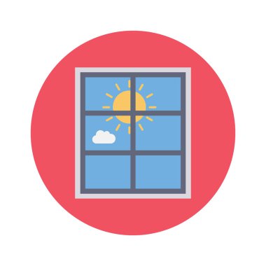 Pencere ve gündoğumu için Gündüz & Gece Düz simgeleri 