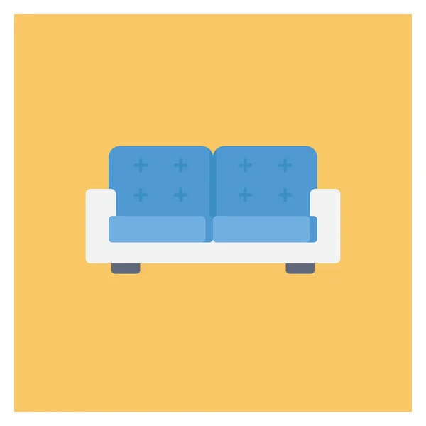 Furniture Ikon Rata Untuk Sofa Tempat Duduk - Stok Vektor