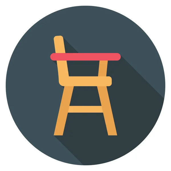 Meubles Icônes Plates Pour Bureau Chaise — Image vectorielle