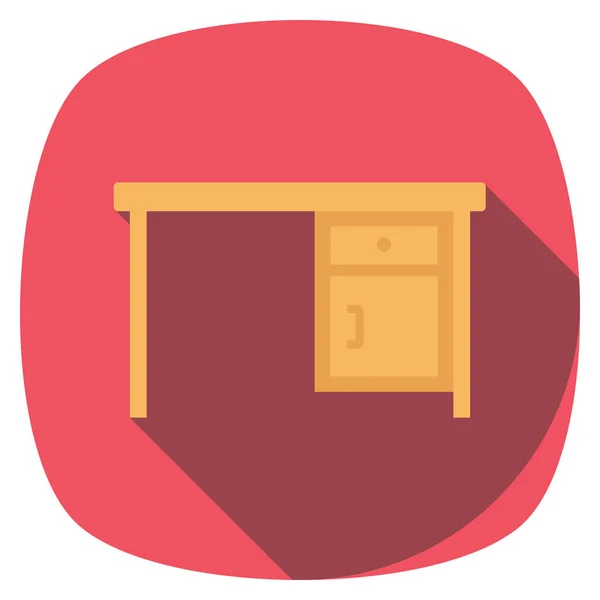 Furniture Flat Icons Wooden Interior — 스톡 벡터
