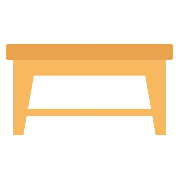 Furniture Flat Icons Desk Wooden — Stock Vector