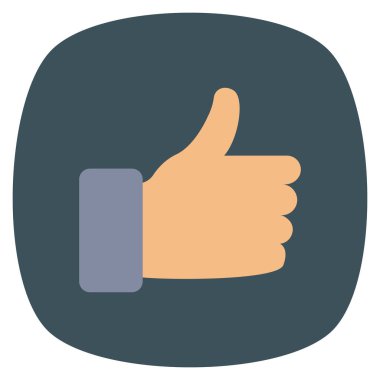 Sinema yassı ikonu, vektör illüstrasyonu. başparmak yukarı