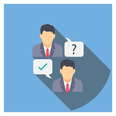 Konuşma ve tartışma için İş Görüşmesi Düz simgesi 