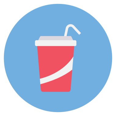 Sinema yassı ikonu, vektör illüstrasyonu. soda