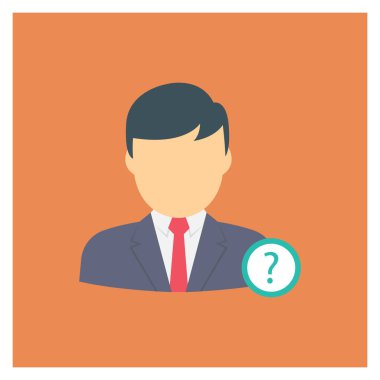 Soru işareti & çalışanı için Başlangıç Düz simgesi 