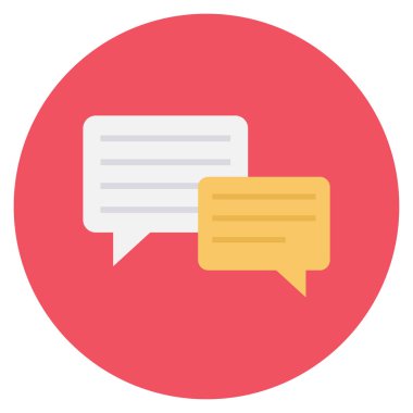 Metin & kabarcığı için Yönetim Düz simgesi 