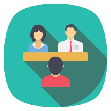 Çalışanlarla & röportaj için İş Görüşmesi Düz simgesi 