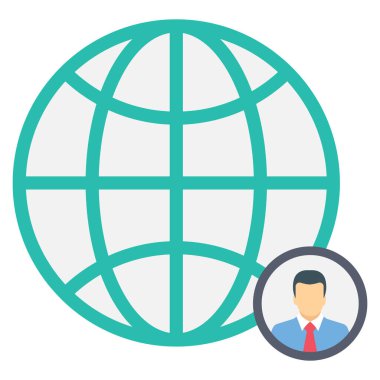 Dünya & Ağ için Başlangıç Düz simgesi 