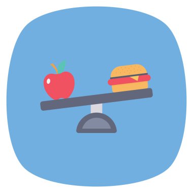 Sağlıklı yaşam & meyveler için düz simge