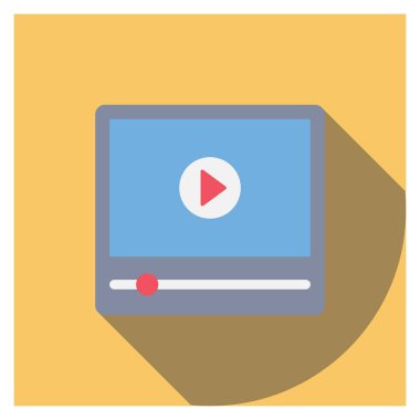 Sinema yassı ikonu, vektör illüstrasyonu. çalName