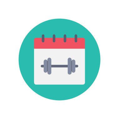 Tarih ve ay için sağlıklı yaşam Düz simgesi 