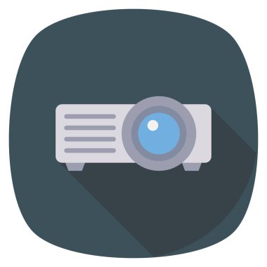 Sinema yassı ikonu, vektör illüstrasyonu. kamera