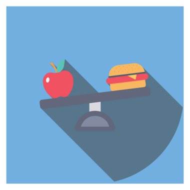 Sağlıklı yaşam & meyveler için düz simge