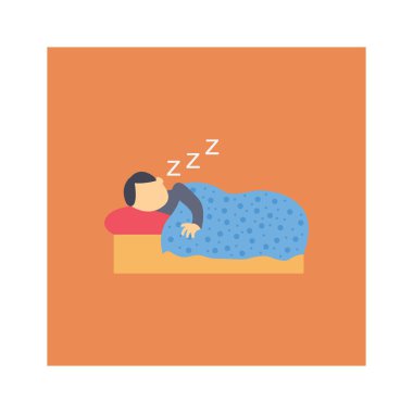 Yatak odası ve yatak odası için Gündüz & Gece Düz simgeleri 