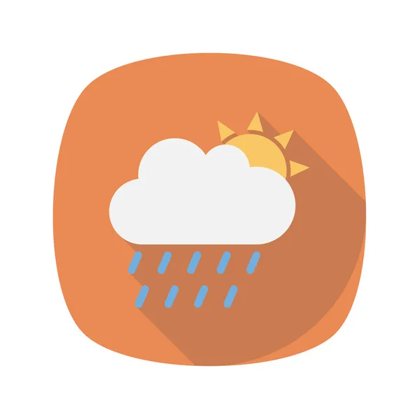Icone Day Night Flat Nuvole Pioggia — Vettoriale Stock