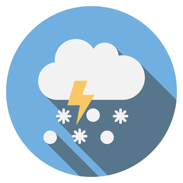 雲と雪のための天気フラットアイコン — ストックベクタ