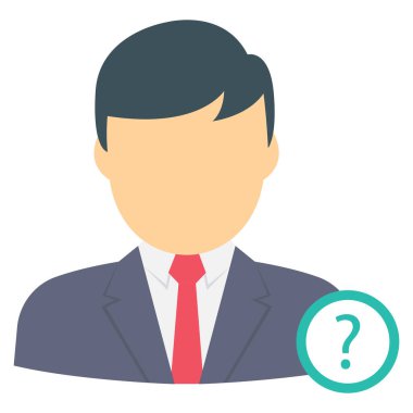 Soru işareti & çalışanı için Başlangıç Düz simgesi 