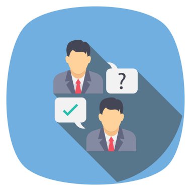 Konuşma ve tartışma için İş Görüşmesi Düz simgesi 