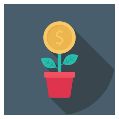 Dolar artışı için Para Düzlüğü simgeleri 