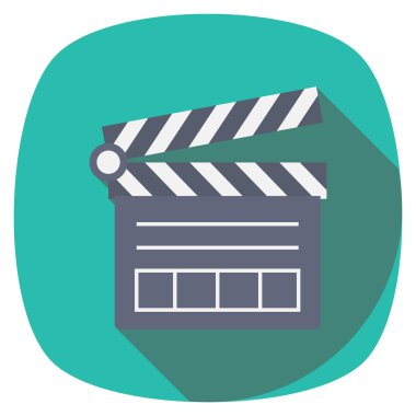 Sinema yassı simgesi, vektör illüstrasyonu.  