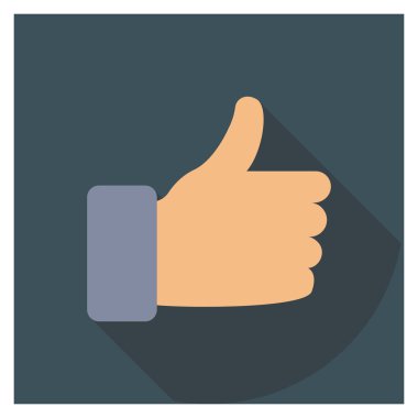 Sinema yassı ikonu, vektör illüstrasyonu. başparmak yukarı