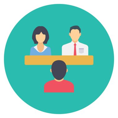 Çalışanlarla & röportaj için İş Görüşmesi Düz simgeleri 