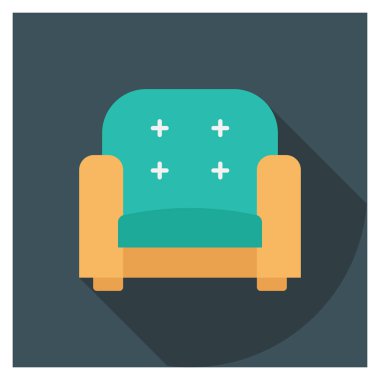 Koltuk ve koltuklar için düz mobilya simgeleri