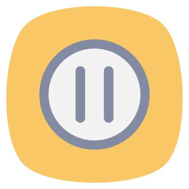 Sinema yassı ikonu, vektör illüstrasyonu. duraklat