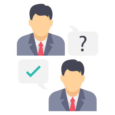 Konuşma ve tartışma için İş Görüşmesi Düz simgesi 