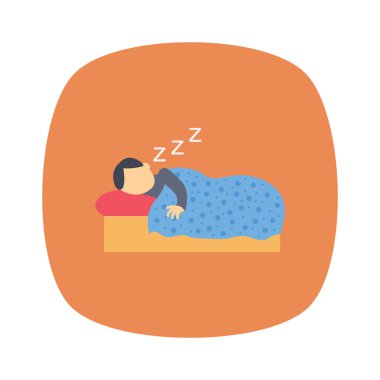 Yatak odası ve yatak odası için Gündüz & Gece Düz simgeleri 