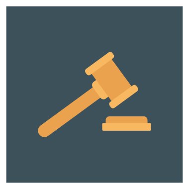 Management Flat icon  for gavel  & verdict